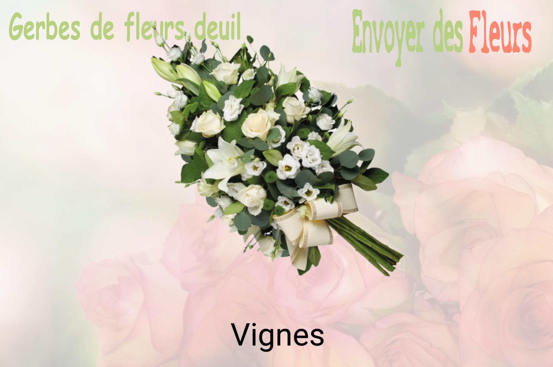 Gerbe de fleurs de deuil livrée à Vignes